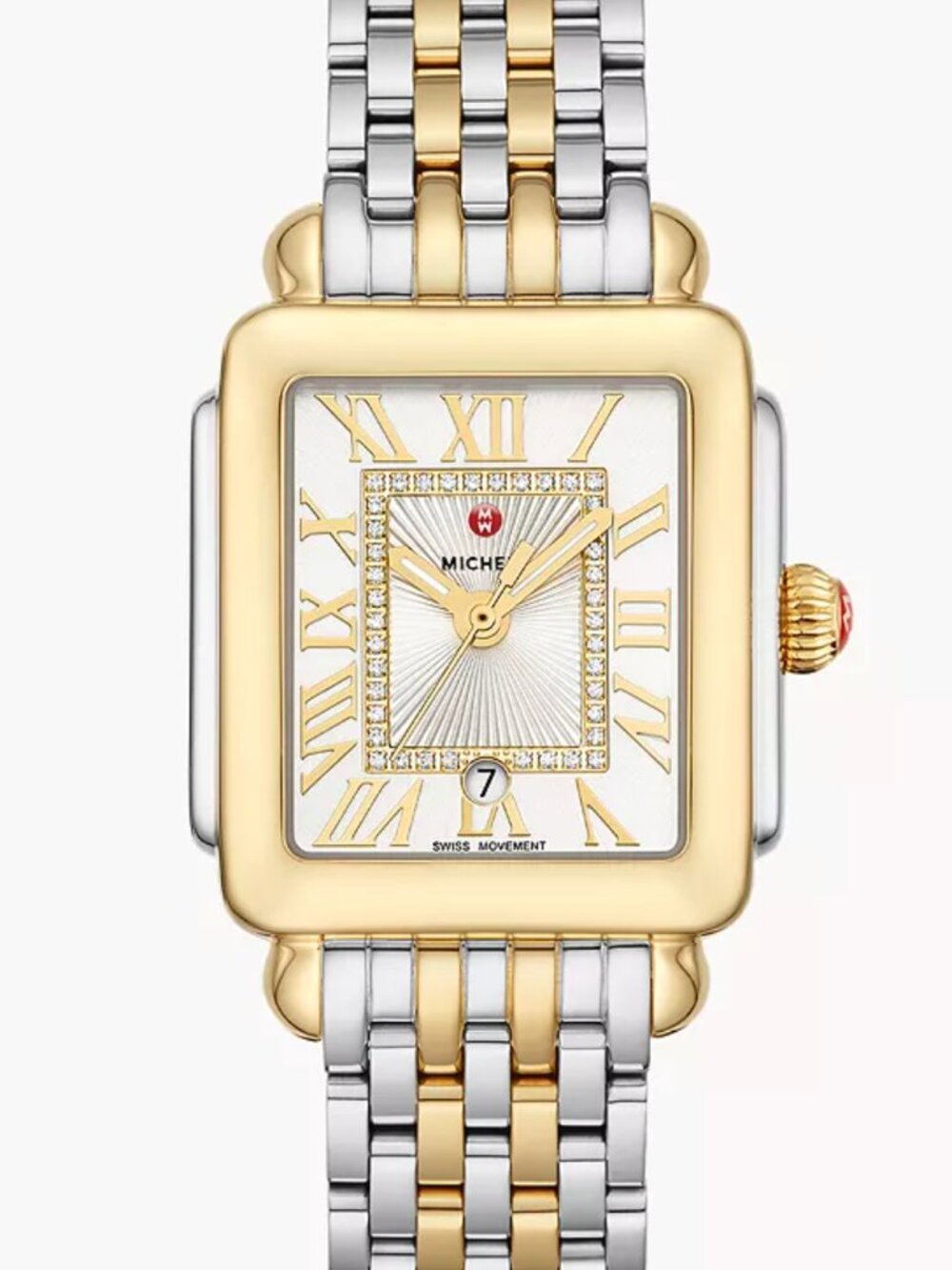 Michele Deco Madison Mid Two Tone Gold Diamond Dial MWW06G000013 31mm Watch